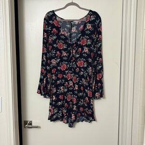 American Eagle navy blue floral romper